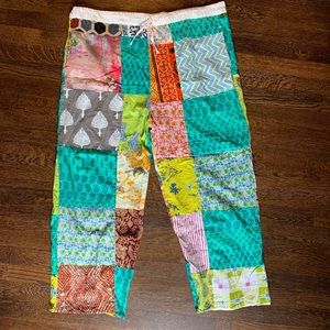 Boho Hippie Patchwork Drawstring Pant
